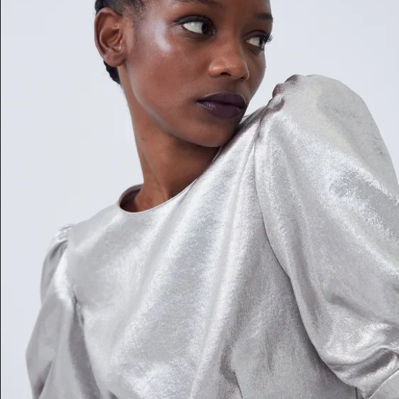 Zara Voluminous Metallic Top - Picture 9 of 11